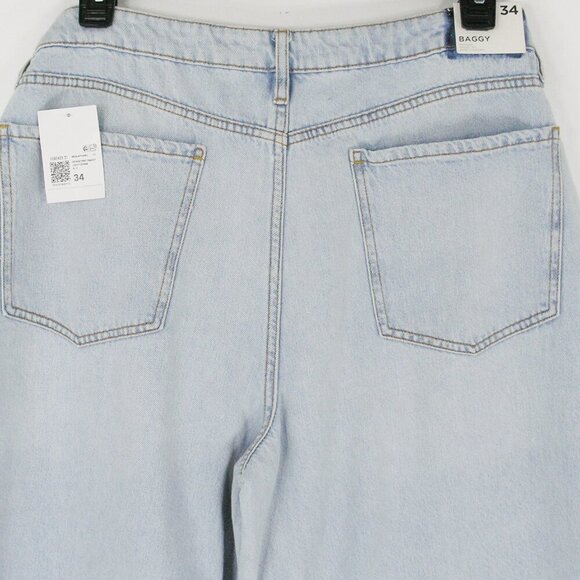 Forever 21 Premium Women's Mid Rise Wide Straight Leg Baggy Fit Jeans - Picture 4 of 4